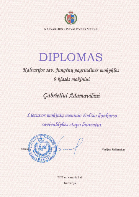 Diplomas Gabrieliui